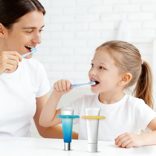 4 Pack Toothpaste Tube Squeezer - Hanging Toothpaste Roller Dispenser with Clips, Toothpaste Saver and Organizer for Bathroom, Kitchen, Travel