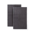 Herringbone Bath Mat Set of 2, Turkish Cotton Tencel Blend, Absorbent Quick Dry, 20x32 Inch, Oeko-TEX Certified, Made in Turkey - color: Anthracite Gray