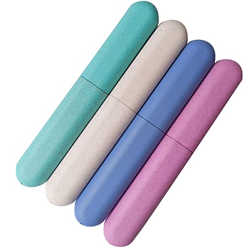 4 Pack Travel Toothbrush Case, Holder Toothbrush Travel Containers for Trip Home Camping Dust-Proof and Sanitary, Travel Toothbrush Holder