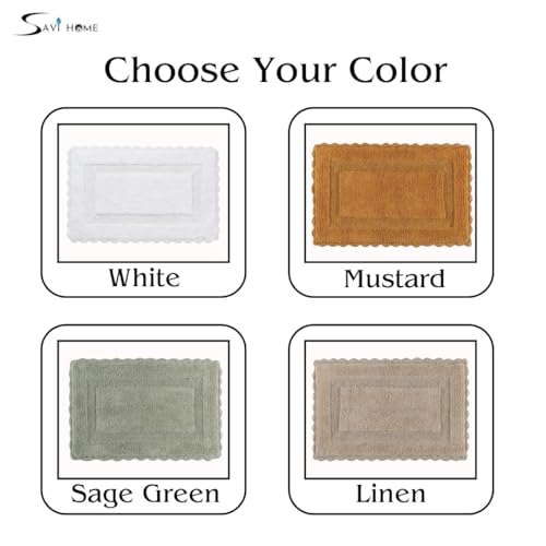 Savi Home Cotton Crochet Bathmat with Antiskid 17x24 Natural Sand, 100% Pure Cotton, Super Soft Linen, Plush & Absorbent, Hand Tufted Heavy Weight Construction, Full Reversible Step Out Rugs - color: Natural Sand, size: 1'5" x 2' (Rectangular)