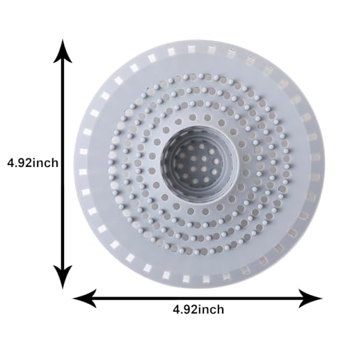 Bathtub Drain Hair Catcher, Silicone Tub Hair Catcher Drain Protector Strainer, Collapsible Shower Hair Drain Catcher Strainer for 1.48'' to 1.75'' Regular Drains, 3PCS
