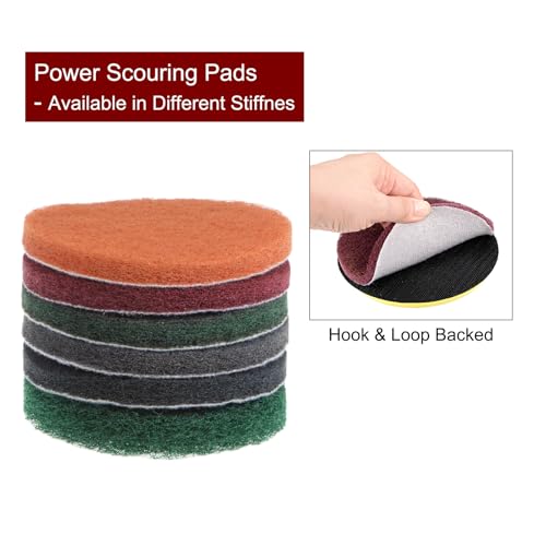 HARFINGTON 15pcs Drill Power Brush 4 Inch Tile Scrubber Scouring Pads 400-600 Grit for Bathroom Kitchen Household Cleaning - color: Dark Green, size: 400-600 Grit