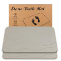 Stone Bath Mat, Diatomaceous Earth Shower Mat, Non-Slip Super Absorbent Quick Drying Bathroom Floor Mat, 2 Pack, Grey White - color: Grey White
