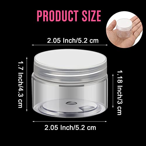 Patelai 4 Pieces Round Wide-mouth Leak Proof Plastic Container Jars with Lids for Travel Storage Makeup Beauty Products Face Creams Oils Salves Ointments DIY Making(2 Ounce,Clear) - color: Clear, size: 2 Ounce
