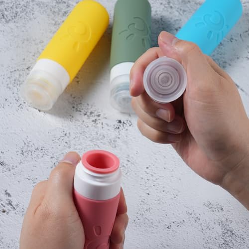 Zafit Travel Bottles for Toiletries, TSA Approved Travel Containers 3oz Leak Proof Travel Tubs Refillable Liquid Travel Accessories for Shampoo Conditioner Lotion Body Wash(Multicolored F) - color: Multicolored F