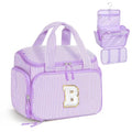 YOOLIFE Initial Hanging Toiletry Travel Bag for Teen Girls Gifts, Purple(B) | Initial Hanging Toiletry Bag for Teen Girls, Birthday Gifts for 5 6 7 8 9 10 11 12 13 14 15 16 17 Year Old Girl - color: Purple, style: B