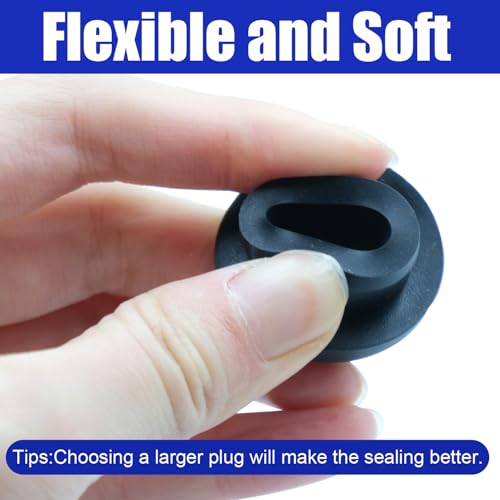 85PCS Silicone Stoppers Black Hole Plugs Assortment Kit Rubber Plugs for Round Holes, Flexible Rubber Stoppers Waterproof Tube Plugs T-Type, Used for Sealing Plugs Bathtub Jet Covers - color: Black, size: 9 Size(1/5"~1")