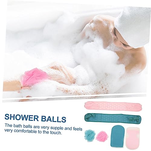 1set Household Shower Towel Kit Back Cleaning Set Bath Gloves Bath Bathroom Accessories for Daily Use Care
