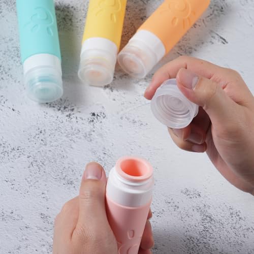 Zafit Travel Bottles - TSA Approved 3oz Leak Proof Containers for Toiletries (Multicolored) - color: Multicolored E