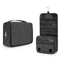 Travel Hanging Toiletry Bag for Women kids, Black Leopard Print Cosmetic Bag Waterproof Makeup Organizer for weekend overnight Bathroom - color: D 05