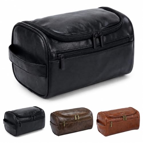Men’s Hanging Toiletry Bag, Large Capacity Travel Dopp Kit Organizer for Business Trip – Waterproof Shaving Bag Multi-Compartment Storage for Grooming Essentials, Bathroom & Gym (Black) - color: Black