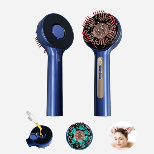 Rechargeable Scalp Massage Comb - Mimics Hand-like Kneading for Daily Hair Maintenance & Relaxation, Cordless with Oil Applicator for Men & Women - color: Blue