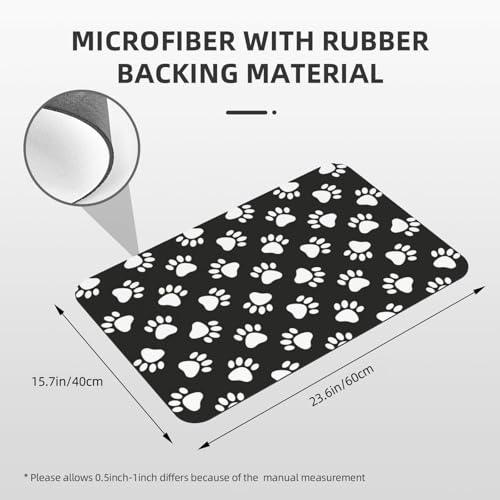 Cute Dog Animal Paws Bath Mat Rugs 15.7x23.6 in, Diatomaceous Earth Bathroom Rug Fit Under Door Rubber Non-Slip Absorbent Bathroom Mat for Bathroom Kitchen Floor, Tub and Shower Sink - color: Dog Paws