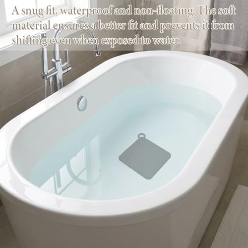 2 Pcs Floor Drain Plug, Floor Drain Cover Silicone Tub Stopper for Kitchen, Bathroom and Laundry 7.8x7.8 Inch Grey