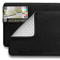 Clara Clark 2 Piece Bathroom Rugs Bath Mat Set, Velvet Memory Foam Bath Mats for Bathroom - Non-Slip, PVC Backing Bath Rugs, Washable - Dries Quickly, Black - color: Black, style: 17 x 24 + 20 x 32