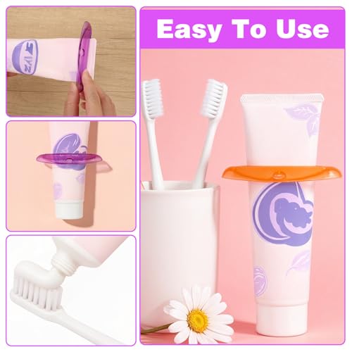 10 PCS Tooth Pastetooth Paste Squeeze, Plastic Toothpaste Tube Squeezer Tool Hanging Kids Toothpaste Dispenser Clip Holder for Bathroom, Suitable for Toothpastes Cream Cosmetics and Paint (5 Colors)
