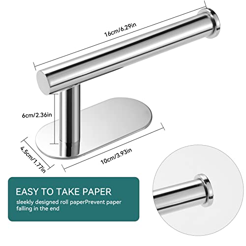 YUET Toilet Roll Holder Self Adhesive Holders Tissue 3M Stand Hanger Bathroom, Kitchen, Washroom Premium Thicken SUS-304 Stainless Steel, No Drilling Strong Adhesiveness Rustproof (Polished Chrome) - color: Polished