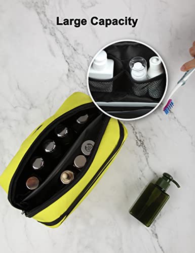 GOX Premium Toiletry Bag For Men, Dry Wet Separate Travel Toiletry Bag, Dopp Kit Case For Travel, Cosmetics Organizer Pouch (Lemon Lime) - color: Lemon Lime