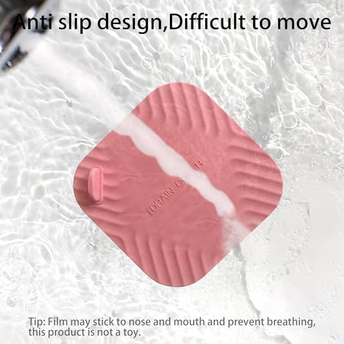 Shower Drain Cover Tub Stopper,2 Pieces Sewer Anti-Odor Mat Deodorizing Drain Plugs for Kitchen,Bathroom and Laundry(5.9x5.9 inch) Red - color: Red/2-piece Set