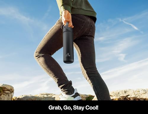 POWCAN 26 oz Insulated Water Bottle: Straw and Spout Lid, Glow-in-the-Dark | Leak-proof, Keep Cold 24H, Cupholder Friendly, BPA-Free, Stainless Steel Water Bottle for Gift, Hiking, Trip (Gilded Flutter) - color: Gilded Flutter (Luminous), size: 26 Ounces
