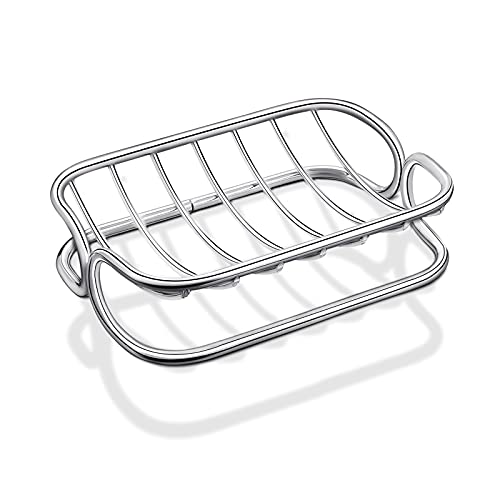 Patelai Soap Dish Stainless Steel Bathroom Bar Soap Holder for Shower Rust Proof Metal Self Draining Sponge Shelf Tray for Kitchen Sink(Classic Style) - style: Classic Style