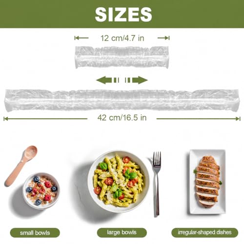 300PCS Bowl Covers for Bread Proofing – QUINGLU Elastic Plastic Food Covers, BPA-Free Reusable Disposable Wraps, Thickened Shower Caps for Bowls, Plates, fruit, Leftovers & Outdoor Picnics - size: Large-300