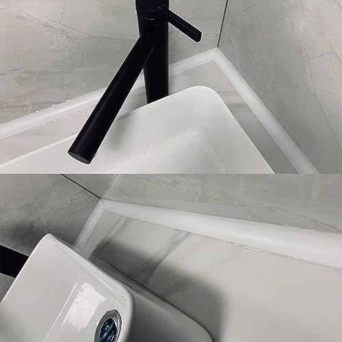 Water Barrier for Sink,Shower Threshold Water Dam Barrier,Waterproof Barrier Bathroom,Collapsible Silicone Strip Trim Splash Guard (White-2M) - size: White 2m