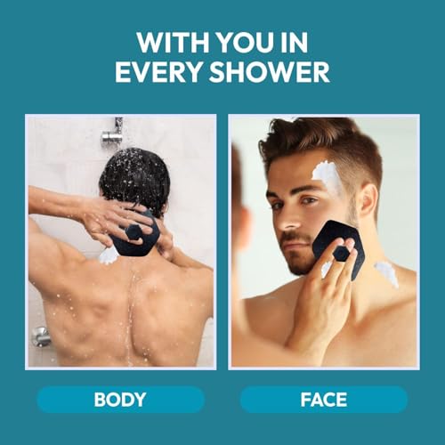 Silicone Body Scrubber & Scalp Massager for Men & Women | Cleanses, Exfoliates & Removes Dead Skin | Super Soft Silicone Bristles for Both Body and Hair | Set of 2