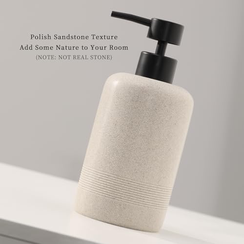 Soap Dispensers 400ML 13OZ, 2 PCS Hand Dish Lotion Shampoo Lotion Soap Dispenser Jar, Resin Premium Thick Soap Pump Bottles for Kitchen Bathroom Countertop (Beige) - color: Beige