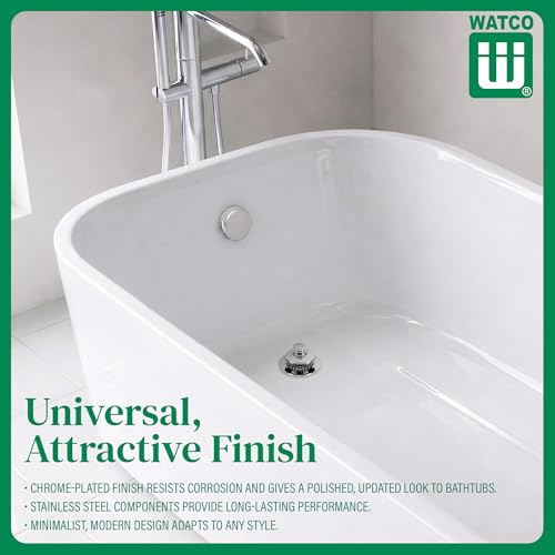 Watco Universal NuFit Push Pull Stopper, Silicone, 3/8 in. to 5/16 in. Combo Pin, Friction Pin, Grid, Universal Bath Tub Drain Stoppers, Easy Install, Hair Catcher, Replacement Tub Drain, Chrome - color: Chrome Plated