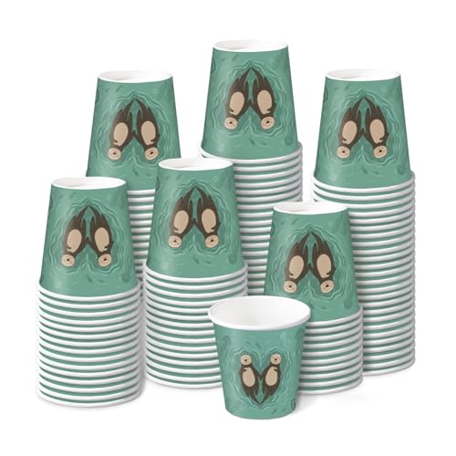 RUSPEPA 2 oz Bathroom Cups, Disposable Paper Cups - 100 Pack Sea Otter Design Printed - Mini Mouthwash Rinse Paper Cups for Home, Bathroom, Picnic, Party, and Events - color: Sea Otter, size: 2oz