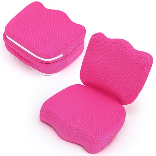 Yerliker 1 Pcs Foldable Hot Tub Booster Seat for Adults Adjustable 2 Heights up to 6.3", Weighted Booster Seat 3D Air Mesh Hot Tub Accessories Quick Dry Micro Dot Non Slip for Spa Bathtub Pool (Pink) - color: Pink