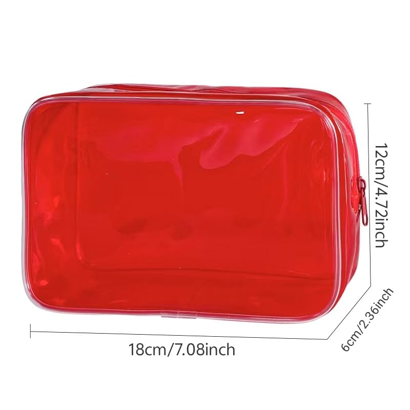 Neon TSA Approved Clear Toiletry Pouch, 7"x2.3"x4.7" Size, PVC Travel Makeup Bags for Toiletries, Transparent Cosmetic Bag for Women and Men Small (dark green) - color: dark green