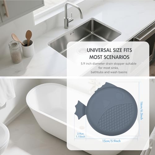 TRAPMATE Silicone Bathtub Drain Stopper/Good Grips Sink Stopper, Drain Cover for Shower, Bath, Kitchen Sink, 3 Pack (Patented Product) - color: Gray Green Yellow