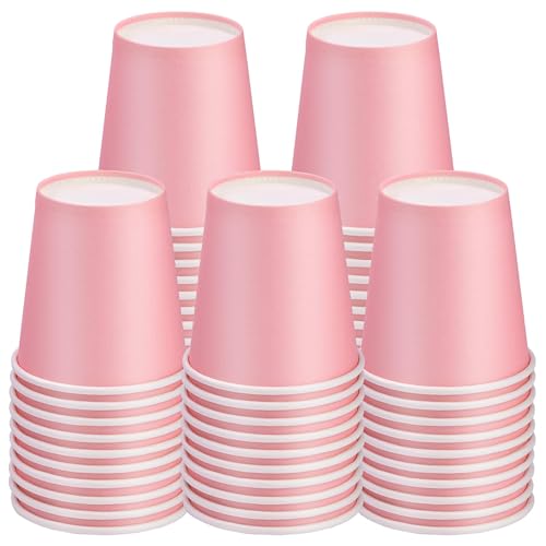 3 oz Small Paper Cups, 50 Pack Bathroom Cups Mouthwash Cups Pink | 3 oz Bathroom Espresso Cups, Disposable Paper Cups for Snack Espresso Campers Home Condos - color: Pink, size: 50 Count
