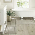 Tommy Bahama - Bathroom Rug, Soft Plush Cotton Bath Mat, Highly Absorbent & Machine Washable Rug (Isla Grey, 2 Piece) - color: Isla Grey, size: 1'1" x 1'6" (Rectangular)