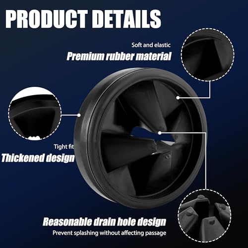 3 3/8" Garbage Disposal Splash Guard Sink Baffle QCB-AM Replacement for InSinkErator Evolution Series, Upgraded Funmit Removable Quiet Collar Drain Plugs, Garbage Disposer Accessories, Black - color: Black - 2 Pack