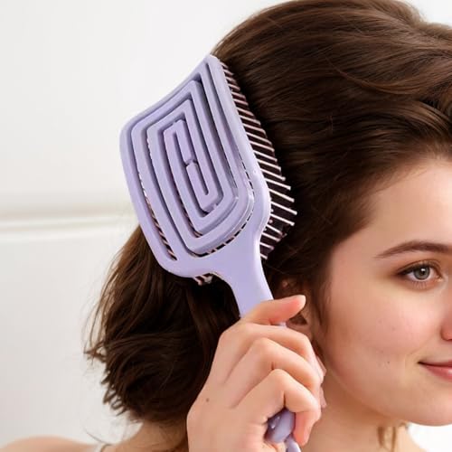 Three-Piece Set: Hair Comb, Mirror, and Face Washing Headband - Ideal forGirls, and Female Students - Includes Detangler Brush and Hair Brushes Desktop Adjustable Folding Mirror (blue)