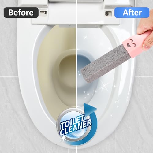 Navona 8 Pack Pumice Stone Scouring Sticks with 2 Universal Handles, Grey Pumice Stone Cleaner for Cleaning Toilets, Bathrooms, Kitchens, Spas and Pools - color: 8-PACK