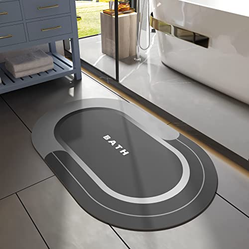 MontVoo Bath Mat - Non Slip, Quick Dry, Stain Resistant Bath Mat Rug for Bathroom Floor - Easy Care Shower Rug for Outside Bathtub - 17"x27" Darkgrey - color: Darkgrey, size: 17"x27"