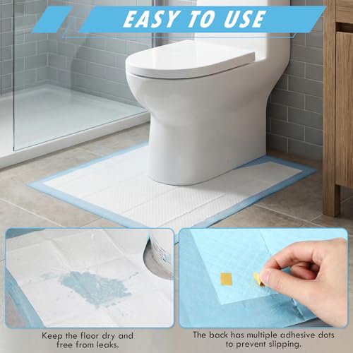 20 Pack Disposable Toilet Mats U Shaped Toilet Mat Absorbent Toilets Floor Protector Toilets Floor Protector from Urine for Potty Training, Anti Urine Commode Mat for Children(Blue) - color: Blue, size: Classic