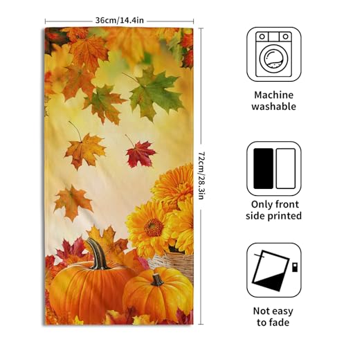 Fall Orange Hand Towels Set of 2 Autumn Pumpkins Towel for Bathroom 14x28 Inch Thanksgiving Harvest Fingertip Towels Super Soft Quick Dry Face Towel for Home Kitchen Spa Hotel Fall Decoration - color: Fall Orange Pumpkins