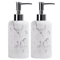 YMXYJM 2pcs/Set Hand Soap Dispenser Sets - 10.8oz Refillable Resin Liquid Soap Dispensers with Rust-Proof Pump for Bathroom Countertop or Kitchen, Marble White - color: Marble White