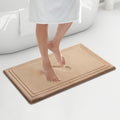MICRODRY Quick Drying Memory Foam Framed Bath Mat with GripTex Skid-Resistant Base, 21x34, Linen - color: Linen, size: 21" x 34"