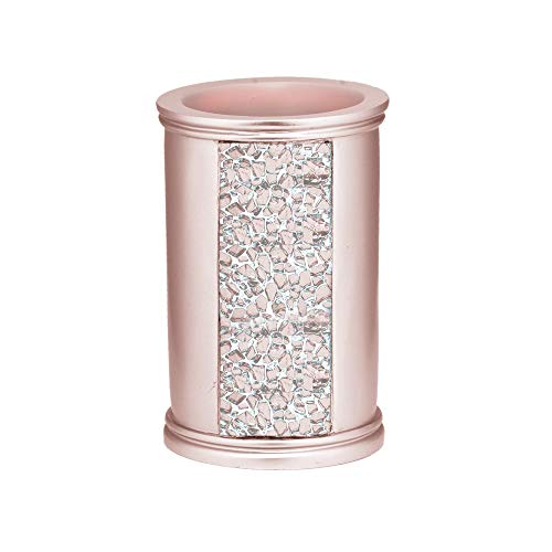 Zahari Home Sinatra Bath Tumbler Toothbrush and Toothpaste Holder Makeup Brushes Organizer, Blush - color: Blush, size: 4.25" x 3" x 3" Tumbler