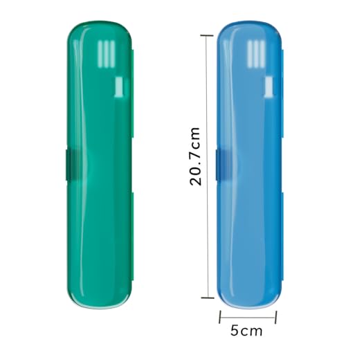 2 Pack Toothbrush Travel Case, Breathable Toothbrush Travel Holders, Tongue Scraper Case, Compact Portable Toothbrush Holder for Travel, Vacation, Camping, Gym, Business Trips, Office, Cruise - color: Light color