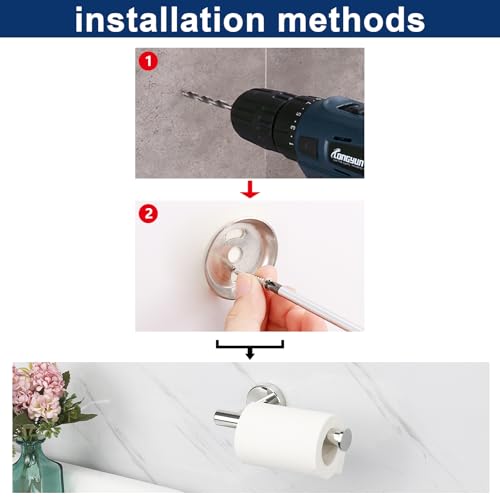 NearMoon Bathroom Toilet Paper Holder, Premium SUS304 Stainless Steel Rustproof Wall Mounted Toilet Roll Holder for Bathroom, Kitchen (1 Pack, Chrome Finish) - color: Chrome Finish