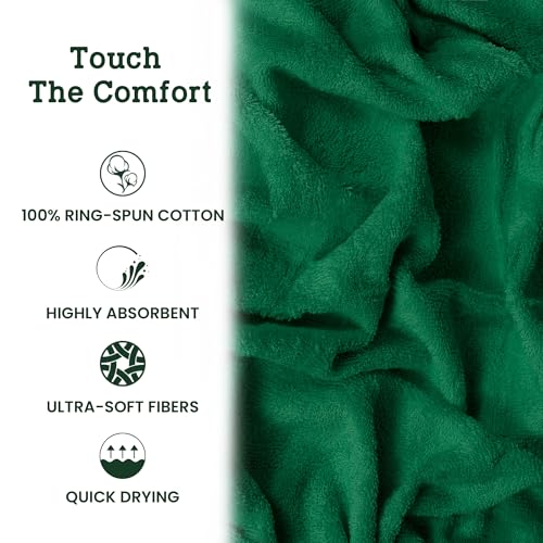 Casa Lino Face Towels & Body Wash Cloths for Showering - 100% Cotton Wash Cloths for Bathroom - Highly Absorbent & Quick Drying Washcloth Set - Cotton Washcloths 24 Pack (12" x 12") - (Green) - color: Green