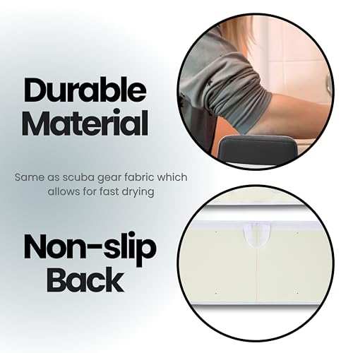 Supa Ant Bath Kneeler –8 Suction Cups & 1.5" Padding.Certified Non Toxic Bath Kneeling Pad for Bath Tub & 5 Bath Toy Organizer. Fast Dry Baby Bath Kneeler and Elbow Rest Pad Set Charcoal - color: Charcoal With White Pockets