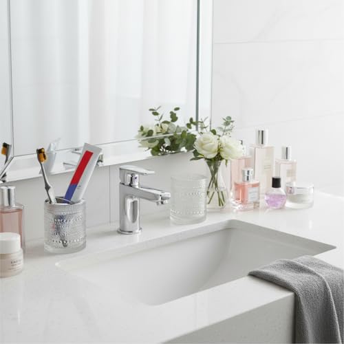 Glass Toothbrush Holder, Clear Bathroom Toothbrush Holder Set, 10oz Bathroom Tumbler Cup, Bathroom Storage Cup Organizer for Tooth Brush, Toothpaste and Makeup Brush - color: Clear